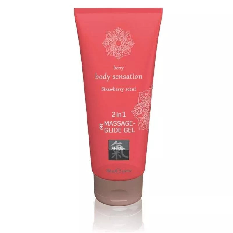 SHIATSU masažo gelis – lubrikantas Strawberry (200 ml)